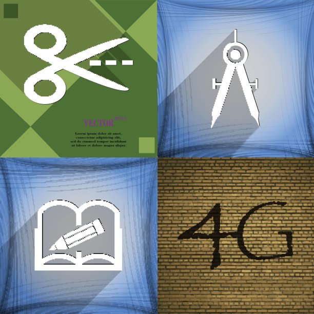 一组抽象背景与不同的网页图标图片下载