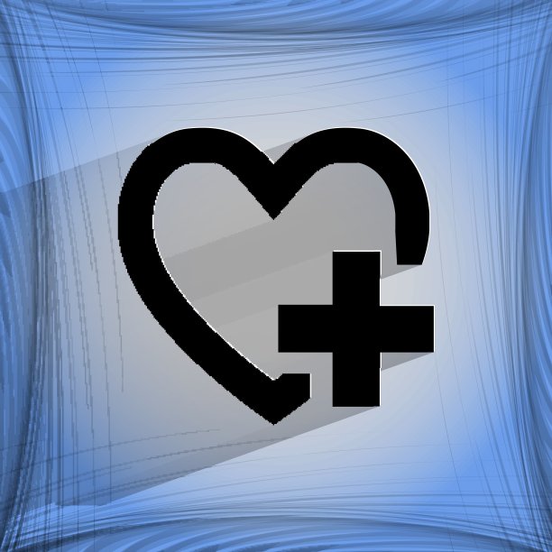 的心。平面的现代网页设计在一个平面的几何抽象背景图片下载