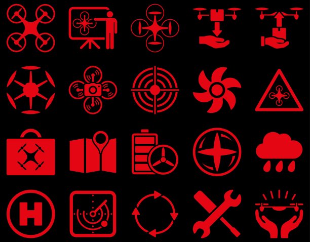 无人机和四轴飞行器工具图标图片下载