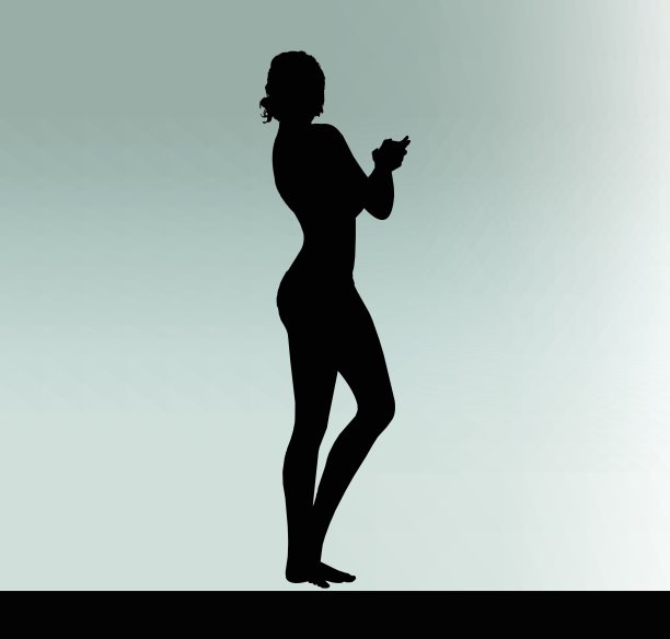 女人用手势剪影图片下载