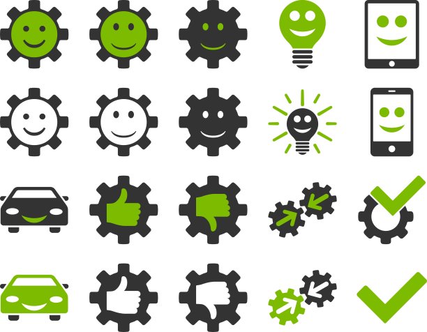 工具和微笑齿轮图标图片下载