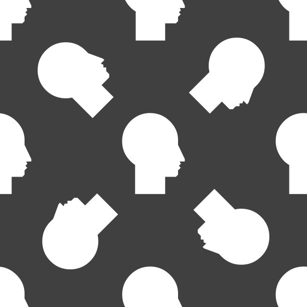 男子剪影简介图片网络图标。平面设计。无缝模式。图片下载