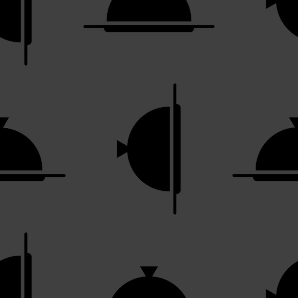 餐厅钟摆网络图标。平面设计。无缝的灰色模式。图片下载