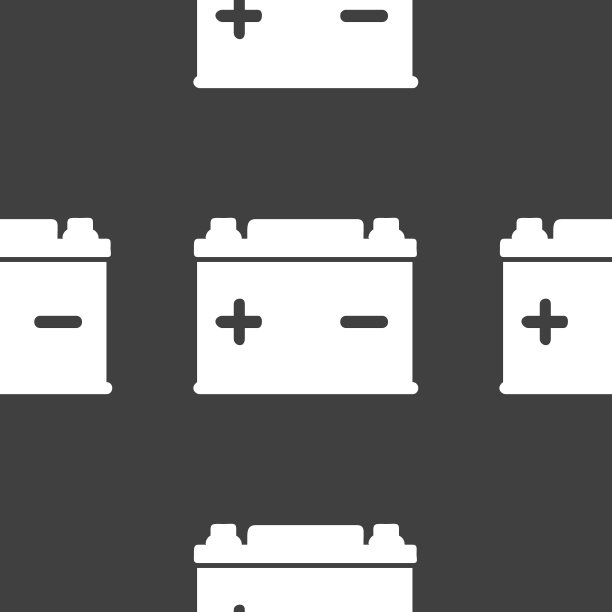 汽车电池网络图标。平面设计。无缝的灰色模式。图片下载