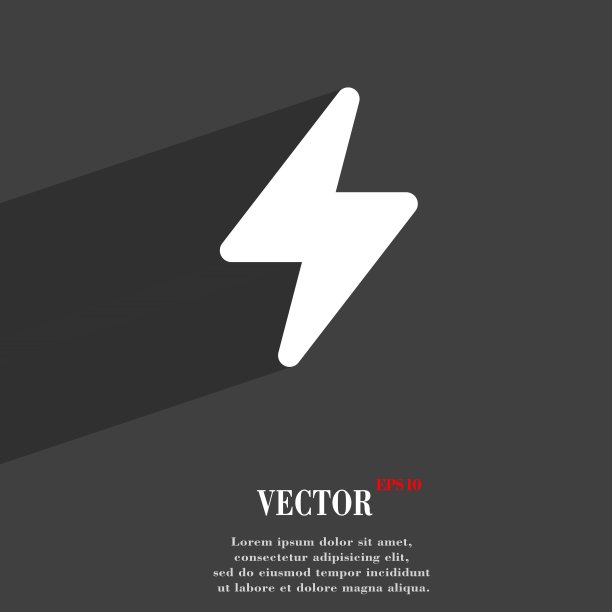 图片flash图标符号扁平的现代网页设计与长阴影和空间为您的文本。向量图片下载