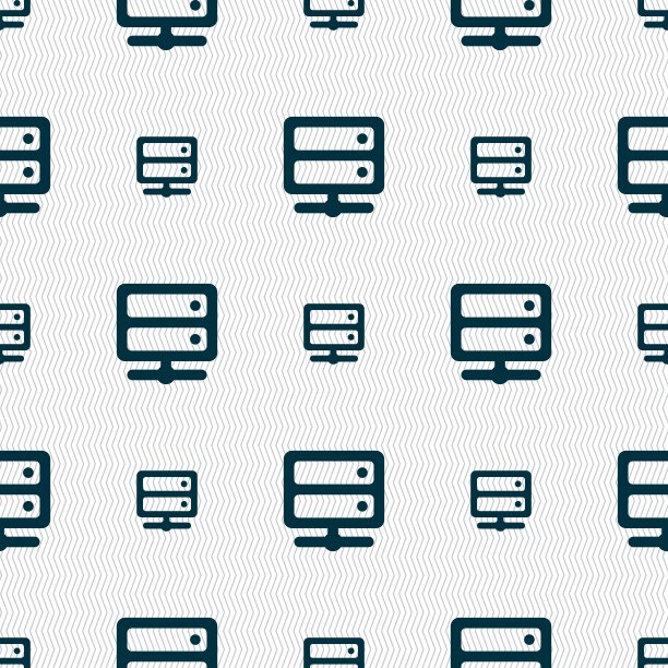 服务器图标符号。无缝图案与几何纹理。向量图片下载