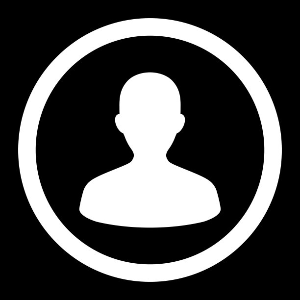 用户平白色圆形矢量图标图片下载