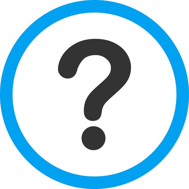 问题平坦蓝色和灰色的圆形矢量图标图片下载