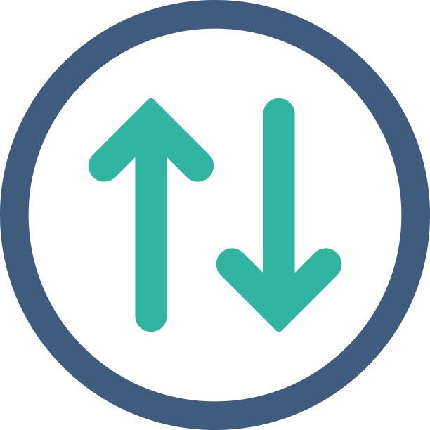 翻转扁钴和青色的圆形矢量图标图片下载