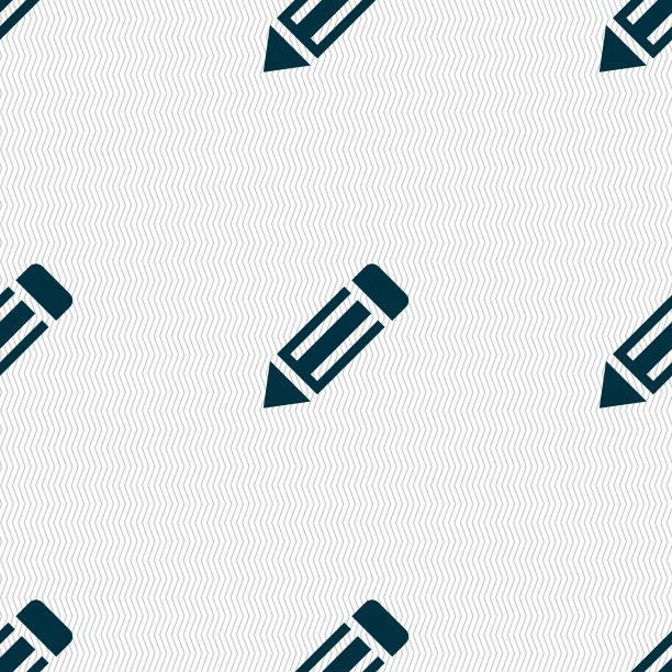铅笔图标符号。无缝图案与几何纹理。向量图片下载