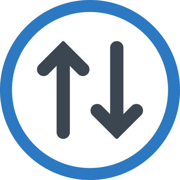 翻转平滑的蓝色圆形矢量图标图片下载