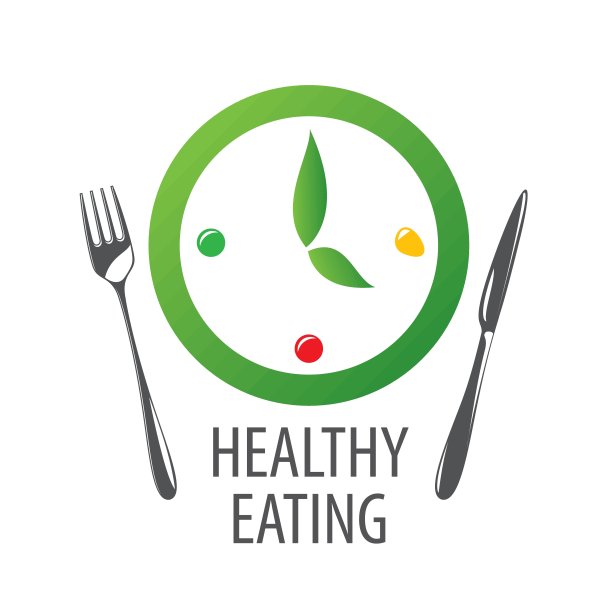 矢量标志手表的健康饮食图片下载