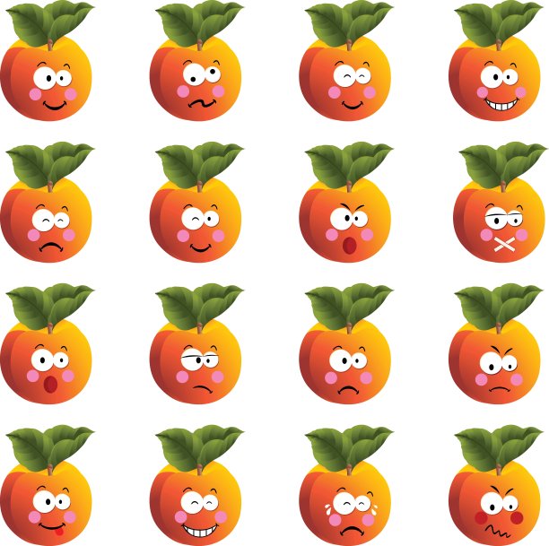 桃子带有不同的表情特征图片下载