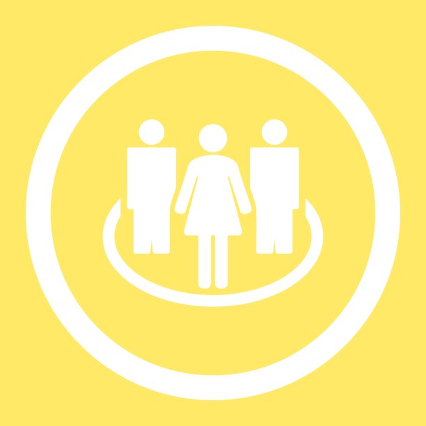 社会平面白色圆形矢量图标图片下载