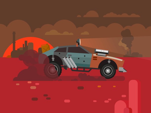 驾驶快速复古汽车穿越沙漠图片下载