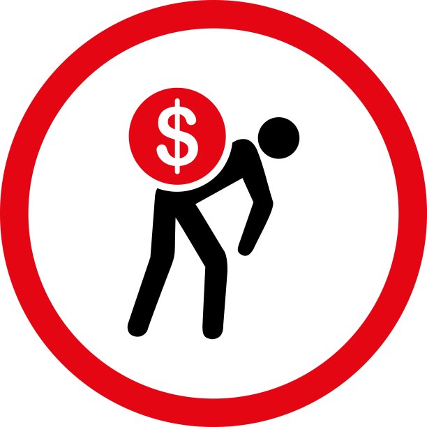 钱快递平面密集红色和黑色圆形矢量图标图片下载