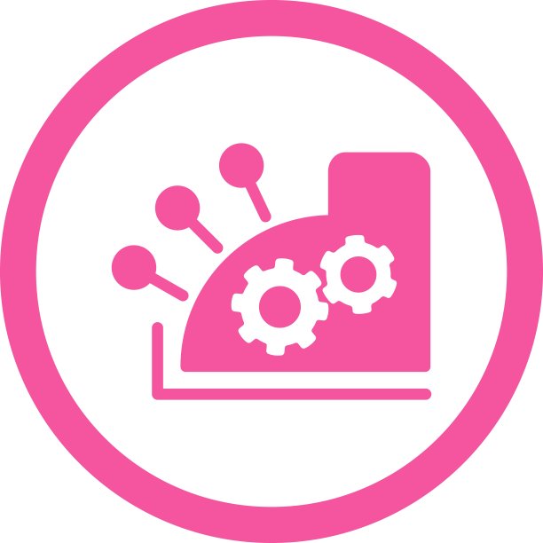 收银机平粉色圆形矢量图标图片下载