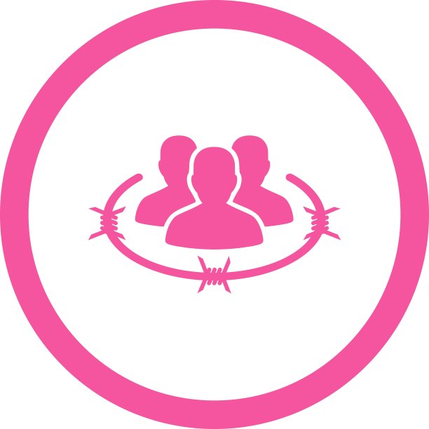 严格管理平面粉色圆形矢量图标图片下载