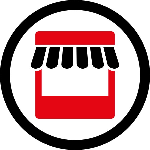 存储平面密集红色和黑色的圆形矢量图标图片下载