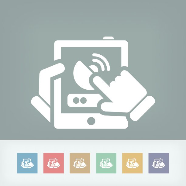 平板电脑上的天线连接插画图片下载