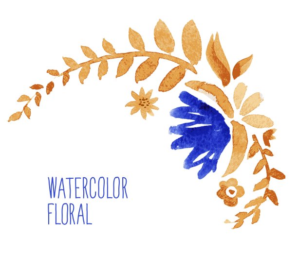 水彩花卉的花束。图片下载