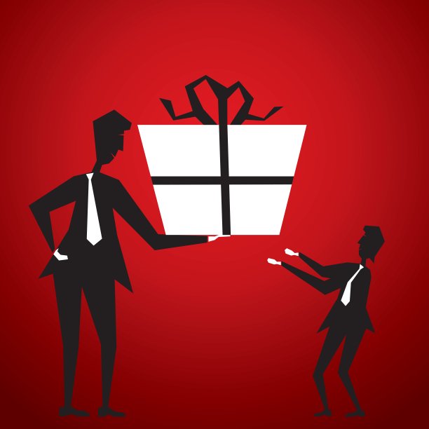 男人送大礼给小股矢量朋友图片下载