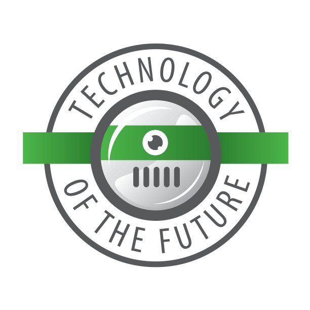 矢量标志圆形机器人与眼睛图片下载