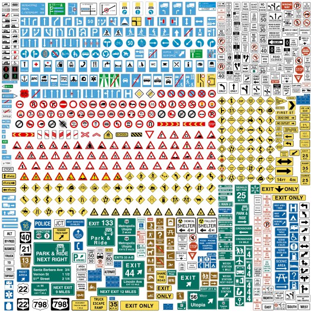 超过600个欧洲交通标志图片下载