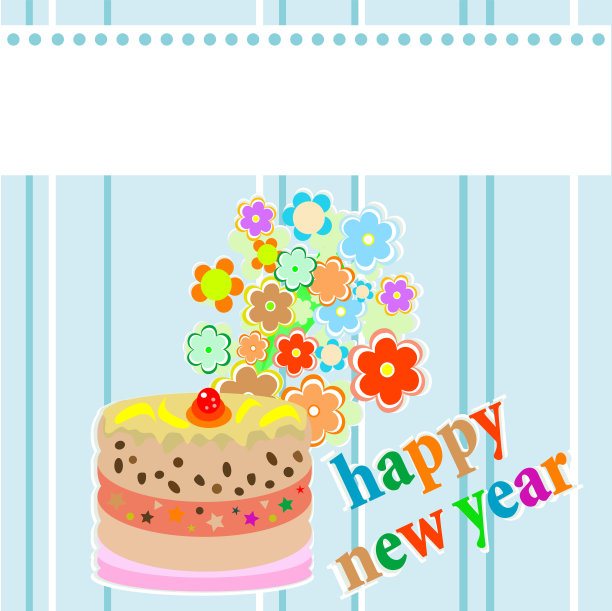 矢量艺术圣诞花和蛋糕背景图片下载