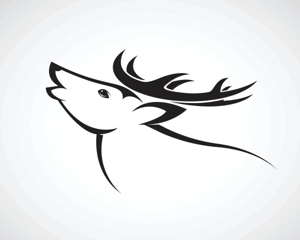 矢量图像的鹿头在一个白色的背景图片下载