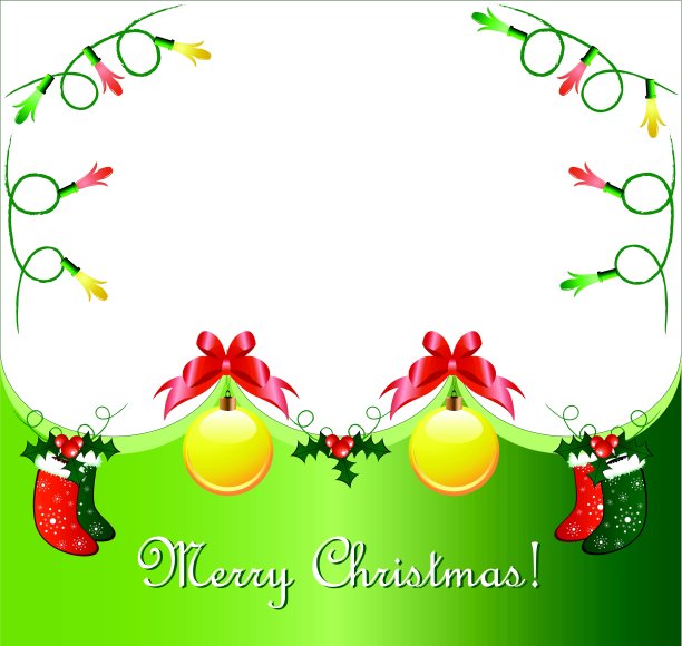 明信片，礼品袜和花环图片下载