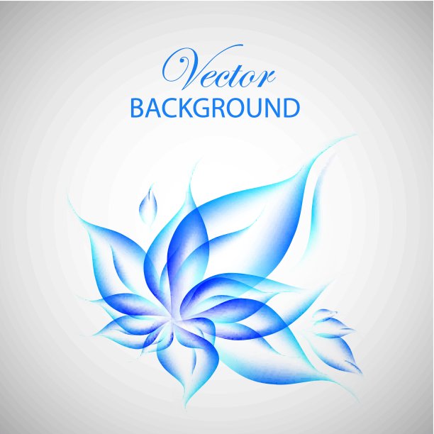 七彩蓝花插图图片下载