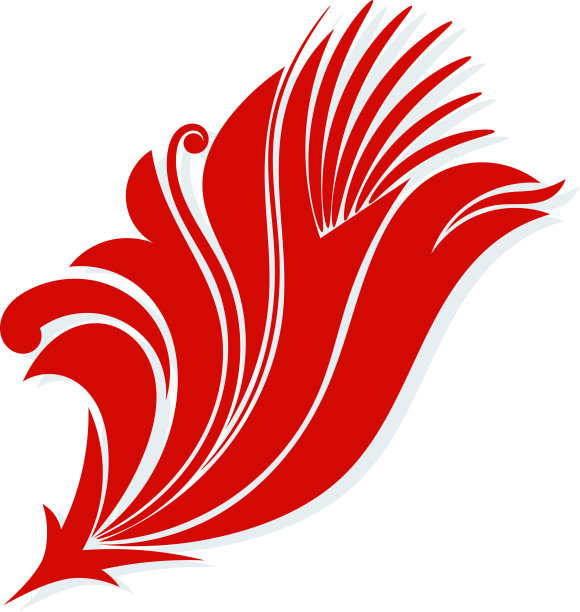 红色剪影抽象的花。EPS10图片下载