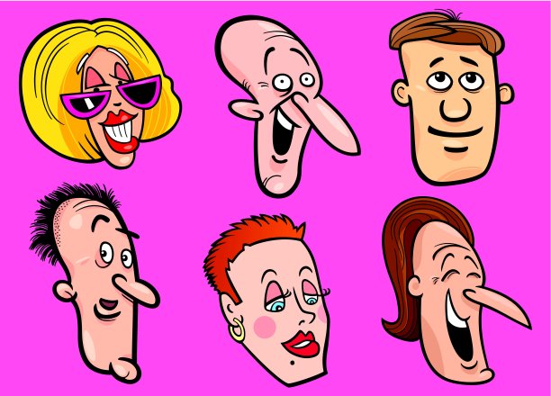 一组快乐的面孔图片下载