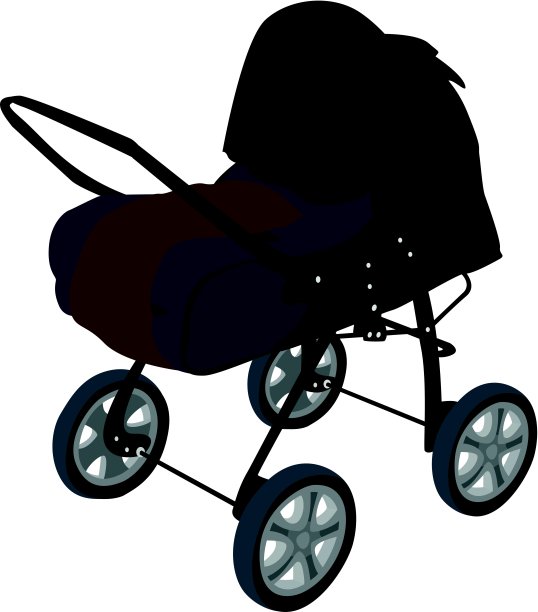 蓝色的婴儿车图片下载