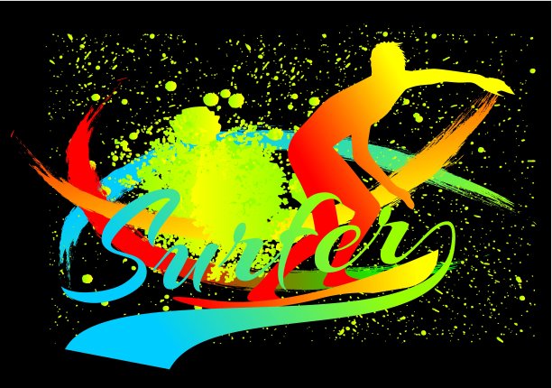 太平洋冲浪者矢量图形设计图片下载