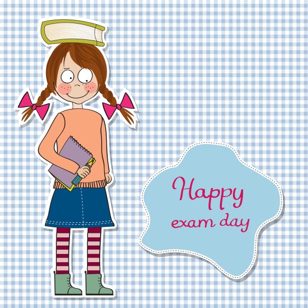 有趣的年轻学生女孩考试前图片下载