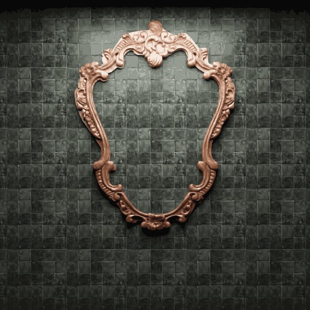 矢量照明瓷砖墙和框架图片下载