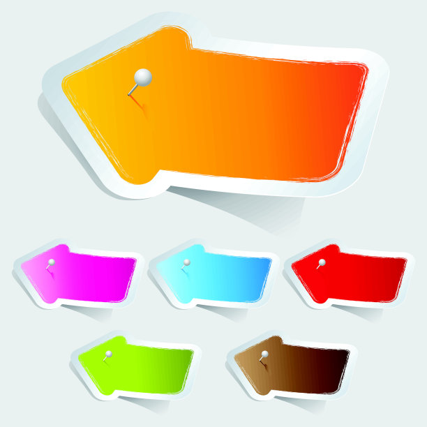 彩色的纸箭头与木棍别针图片下载