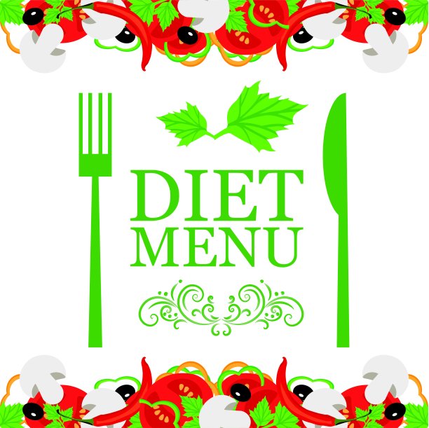 向量的饮食菜单图片下载