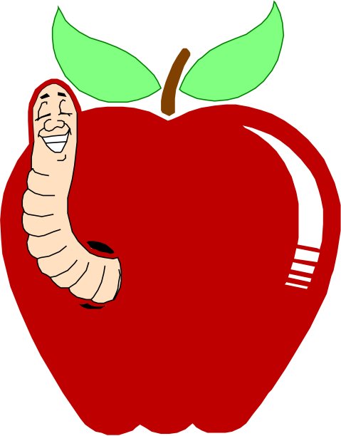 苹果和蠕虫，矢量图片下载
