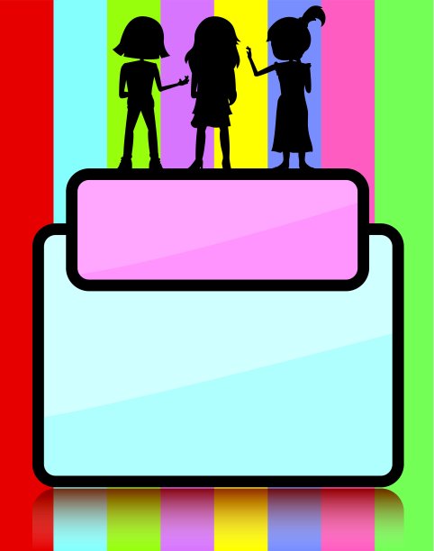 剪影女孩和背景图片下载