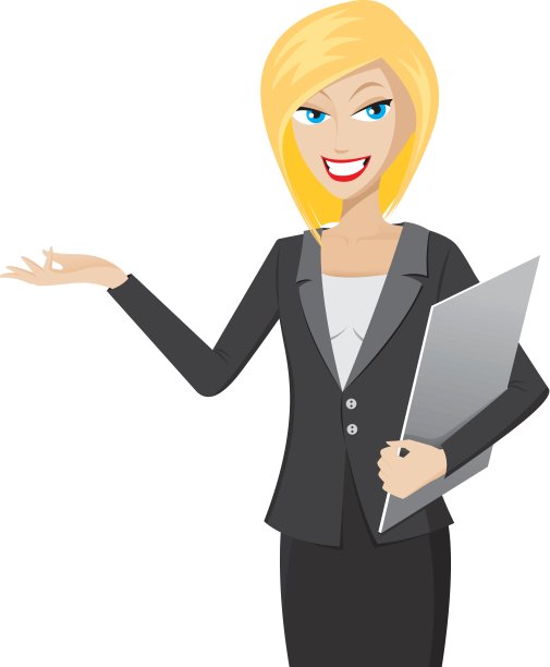 带着剪贴板的演示女孩图片下载