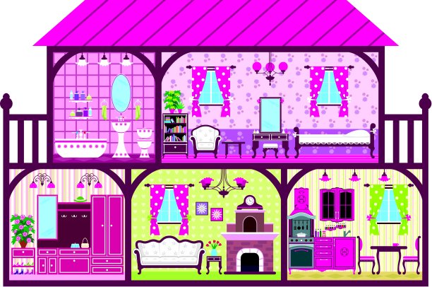 给剪短发的女孩的房子图片下载