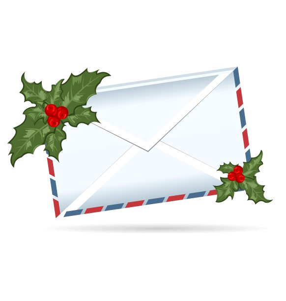 带圣诞浆果的礼物信图片下载