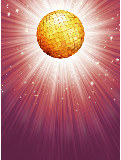 紫色的迪斯科舞厅闪耀着星光。EPS 8图片下载