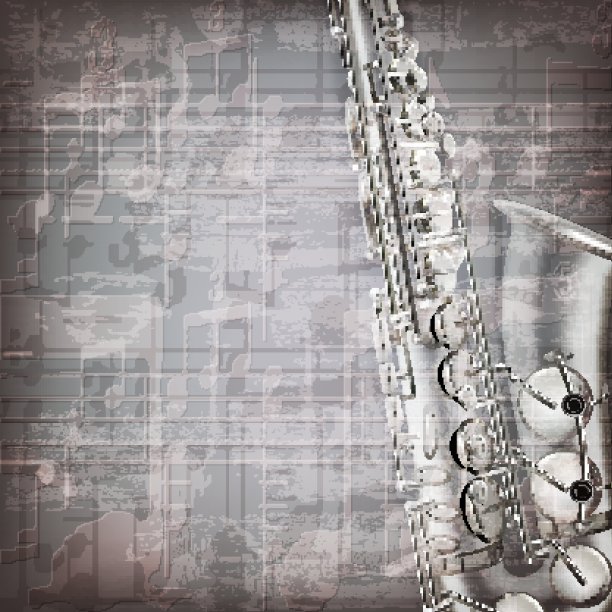 抽象的钢琴背景与萨克斯管图片下载