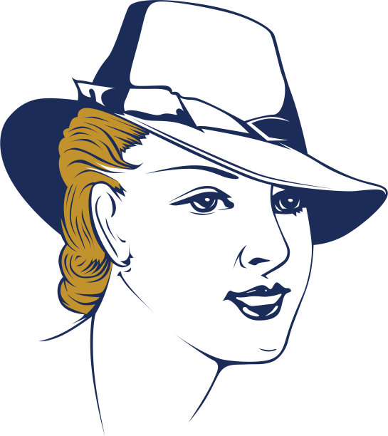 戴着帽子的复古女孩肖像图片下载