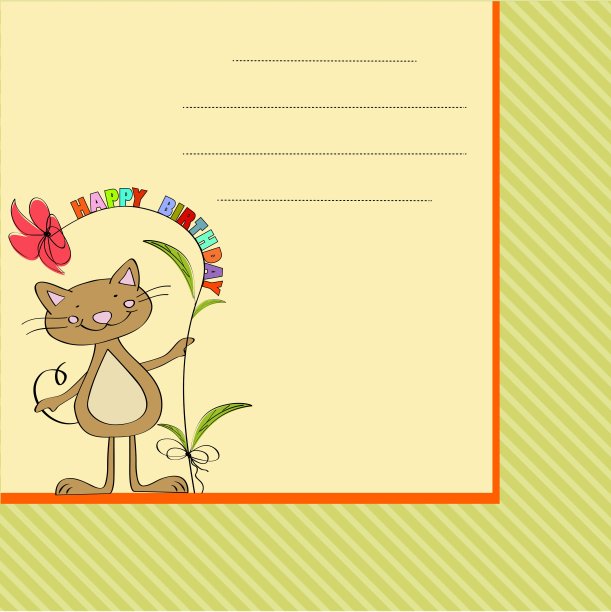 生日贺卡和有趣的猫图片下载