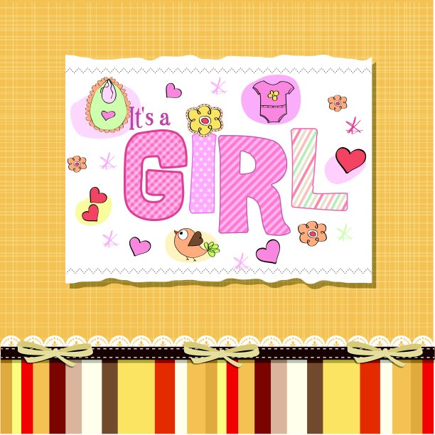 女婴淋浴卡图片下载